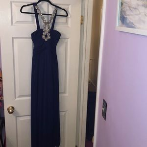 Long royal blue evening gown